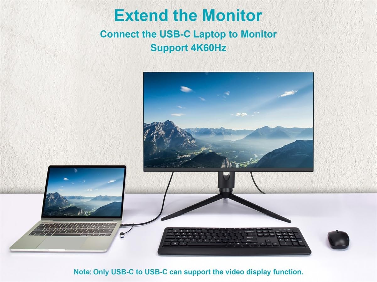 Monoprice Cavo USB 4 2 in 1 da 20 Gbps, 240 W, EPR 4K60 Hz, intrecciato ad alta velocità, certificato USB-IF, 91 cm, nero, confezione da 2