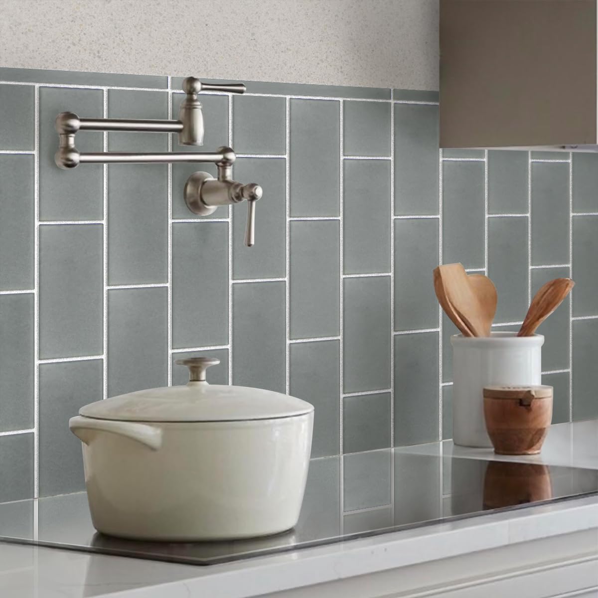 Dark Gray Matte Glass Pencil Liner Tile Trim – 1/2" x 12" – 10-Pack – Glass Tile Border and Accent Trim for Kitchen Bathroom Shower – Tiletopia Dark Gray Matte Pencil Liner