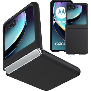 Slim Fit Moto Razr 40 Ultra Case Frost Feel Hard PC Back Supports Wireless Charging Ultra Thin Shockproof Protective Case for Motorola Razr 40 Ultra 5G 2023 Black