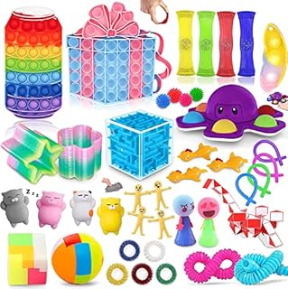 Fidget Toy,42 Pcs Fidget Toys Pack,Anxiety Relief Sensory Toys for Autism,Fidget Pack,Simple Sensory Toys with Pop Bubble Fidget Toys for Birthday Party Gifts,Fidget Toy Set School Classroom Reward