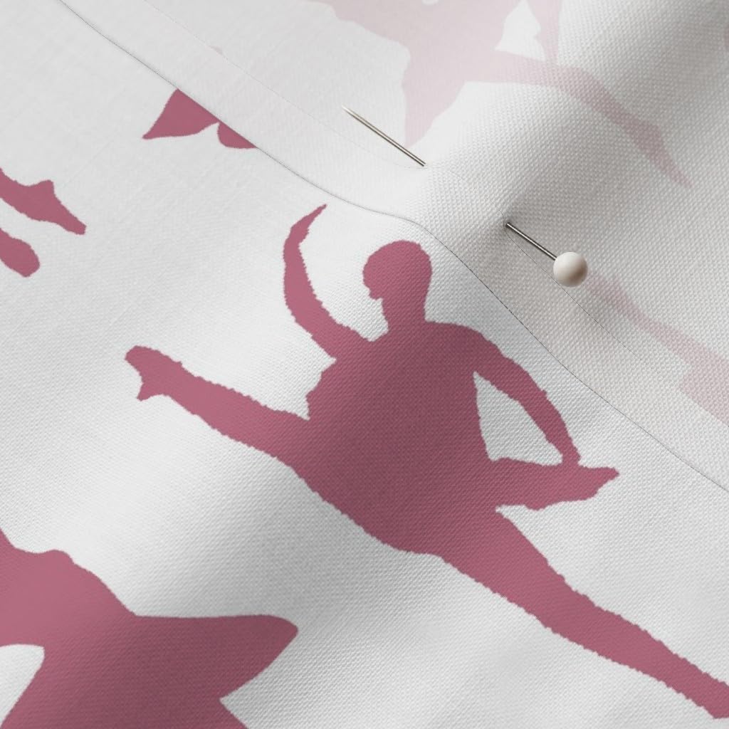 Spoonflower Fabric - Mauve Ballerinas Large Dancing Girls Women Dance Ballet Printed on Petal Signature Cotton Fabric by The Yard - Sewing Quilting Apparel Crafts Decor