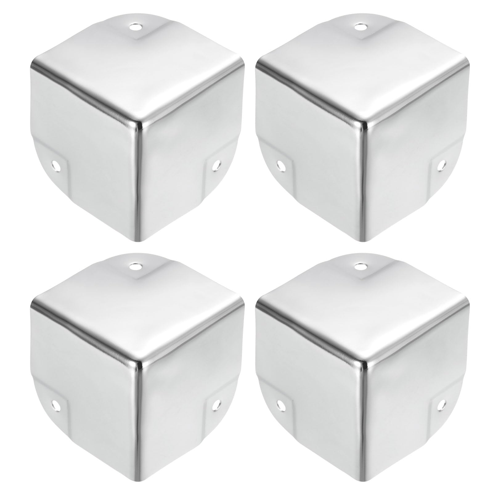 Protections d'angle en métal argenté 50mm pour coins de table et de bureau - Lot de 16