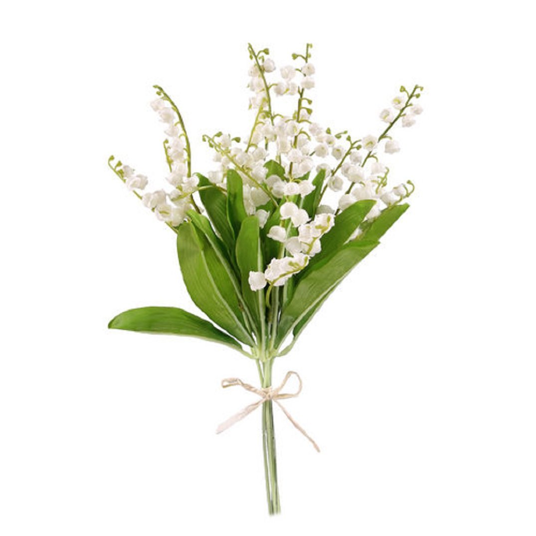 White Lily Of The Valley Bundle Of 6 Plastic Stems