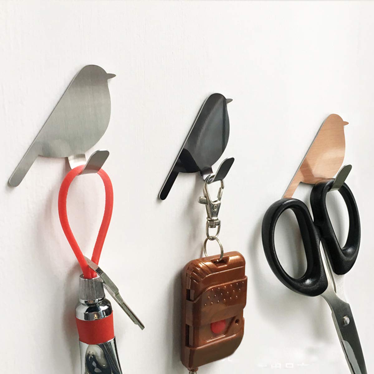 Ganchos de pared de acero inoxidable, ganchos adhesivos para toallas de baño y cocina, no requiere taladrar, juego de 6, duraderos e impermeables
