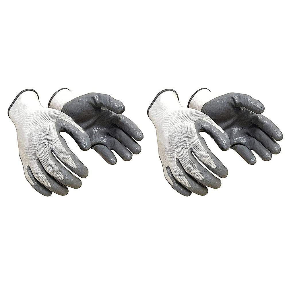 Moxtiza Nylon Safety Hand Gloves | Anti Cut | Cut Resistant | Industrial | Domestic Hand Gloves (White & Grey OR White & Blue) - Pair of 2 (B09VPT3KVY) Amazon Price History, Amazon Price Tracker