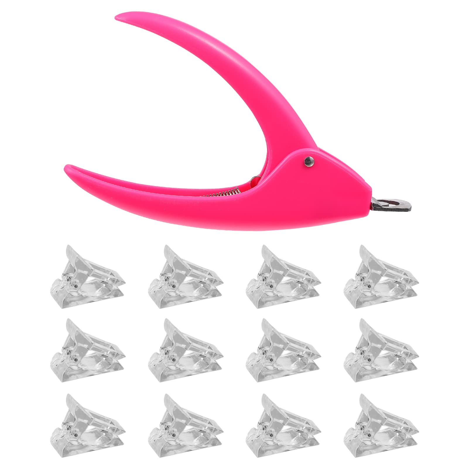 PartyKindom 1 Set 13Pcs Nail Clips Set with Nail Cutter for DIY Manicure Salon Use