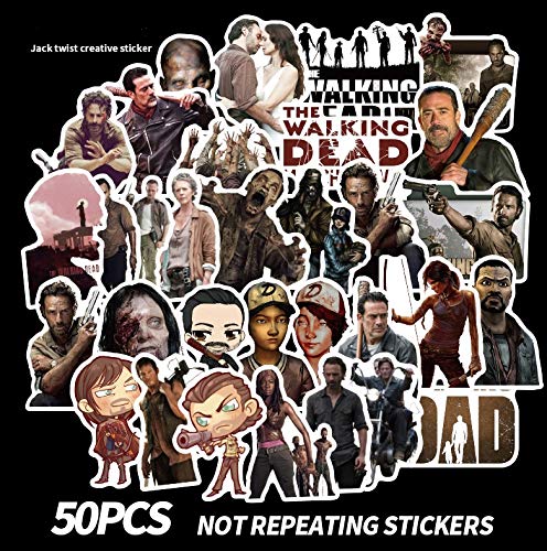 [Lot de 50] Hirondelle Bleue® 50x Sticker compatible 'The Walking Dead' imperméable non répétitif pour MacBook iPhone Valise iPad Moto Voiture, Produit...