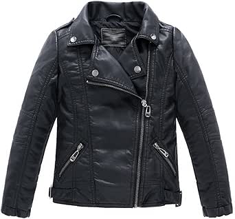 LJYH kids bomber PU leather jacket