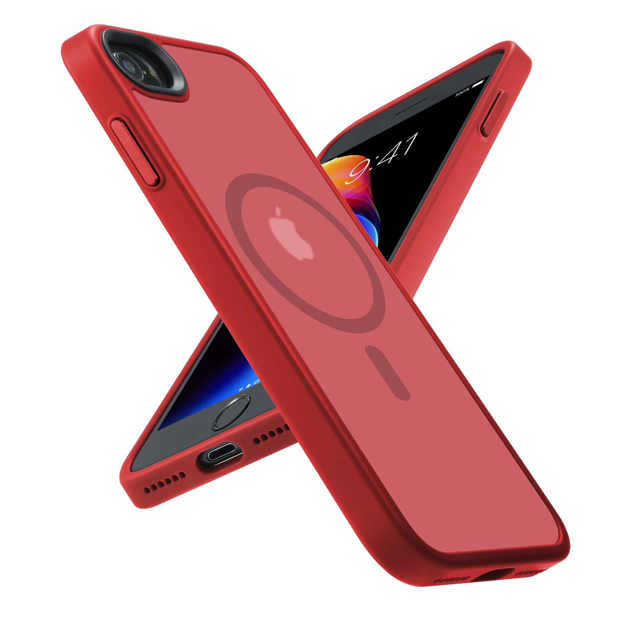 Yriklso for iPhone SE 2022/iPhone SE 2020/iPhone 8 Magnetic Case, Built in Magnets Compatible with MagSafe, Translucent Matte Hard PC Back Cover for