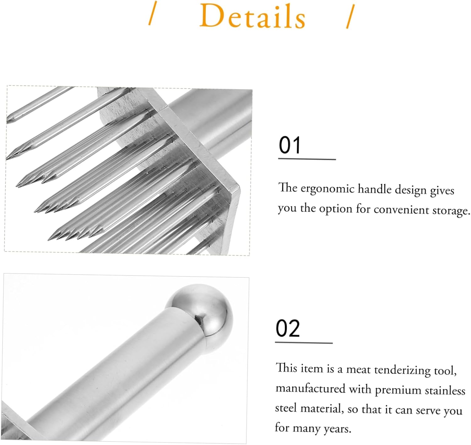 1Pc Meat Tenderizer Needle Tool Ergonomic Kitchen Supply for Effortless Steak Tenderizing for Beef Poultry More Saving Cooking Essential