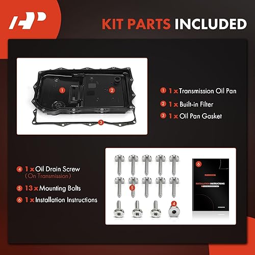 Miniatura 4 de A-Premium Cárter de aceite de transmisión con junta y tapón de drenaje compatible con Ram 1500 2500 3500 y Jeep Grand Cherokee y Dodge Charger,