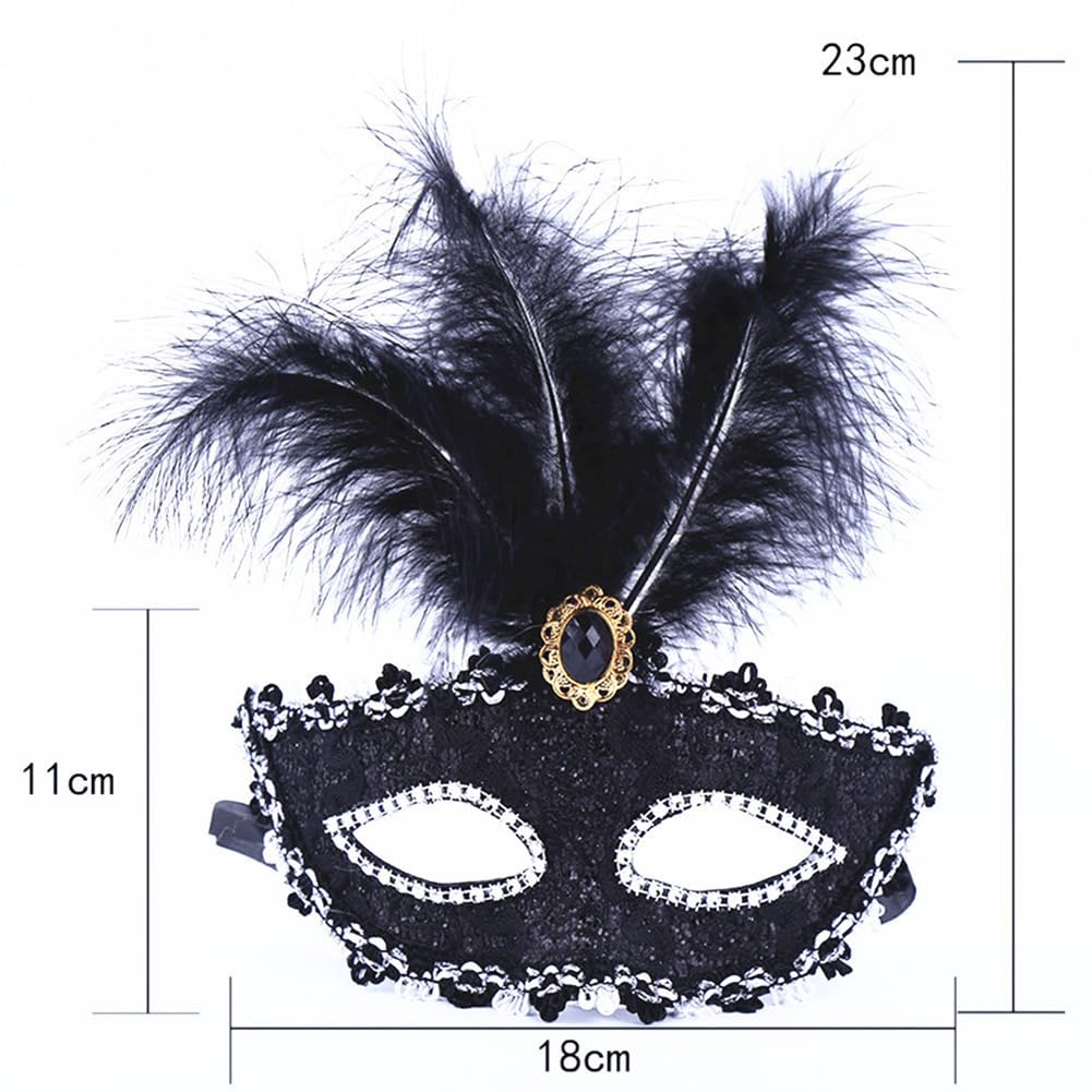 TSHAOUN 2 Máscaras Venecianas De Encaje Con Plumas Para Mujer, Perfectas Para Mascarada, Halloween, Cosplay, Año Nuevo Y Bailes De Disfraces