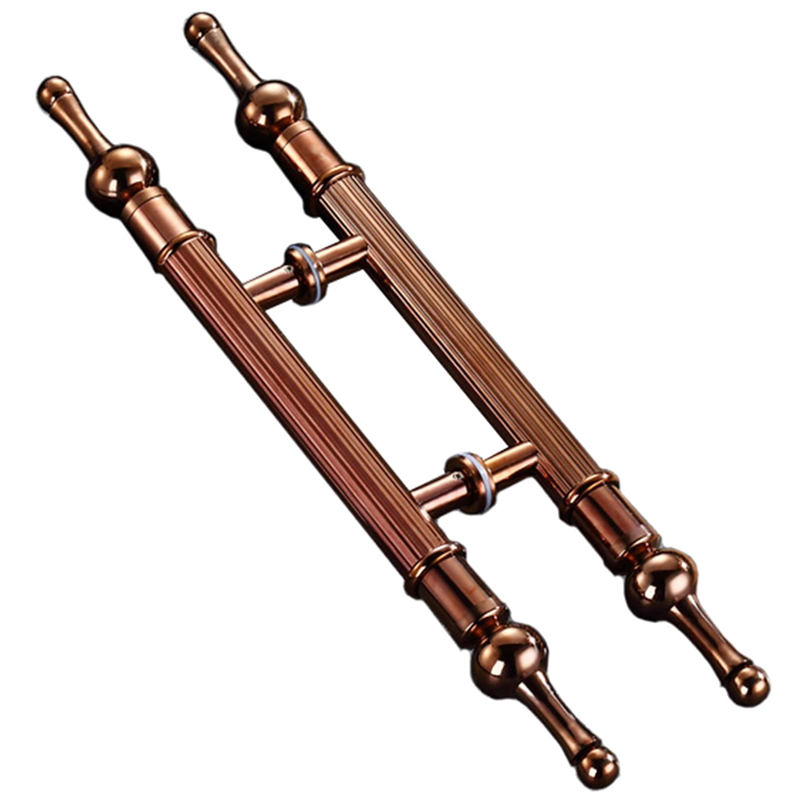 CWCQGH Door Pull European Style Door Handle Bar,Stainless Steel Retro Sliding Barn Door Push Pull,Double Sided H Shape Door Handle,66cm/86cm/126cm/156cm,Rose Gold-86cm/34inch