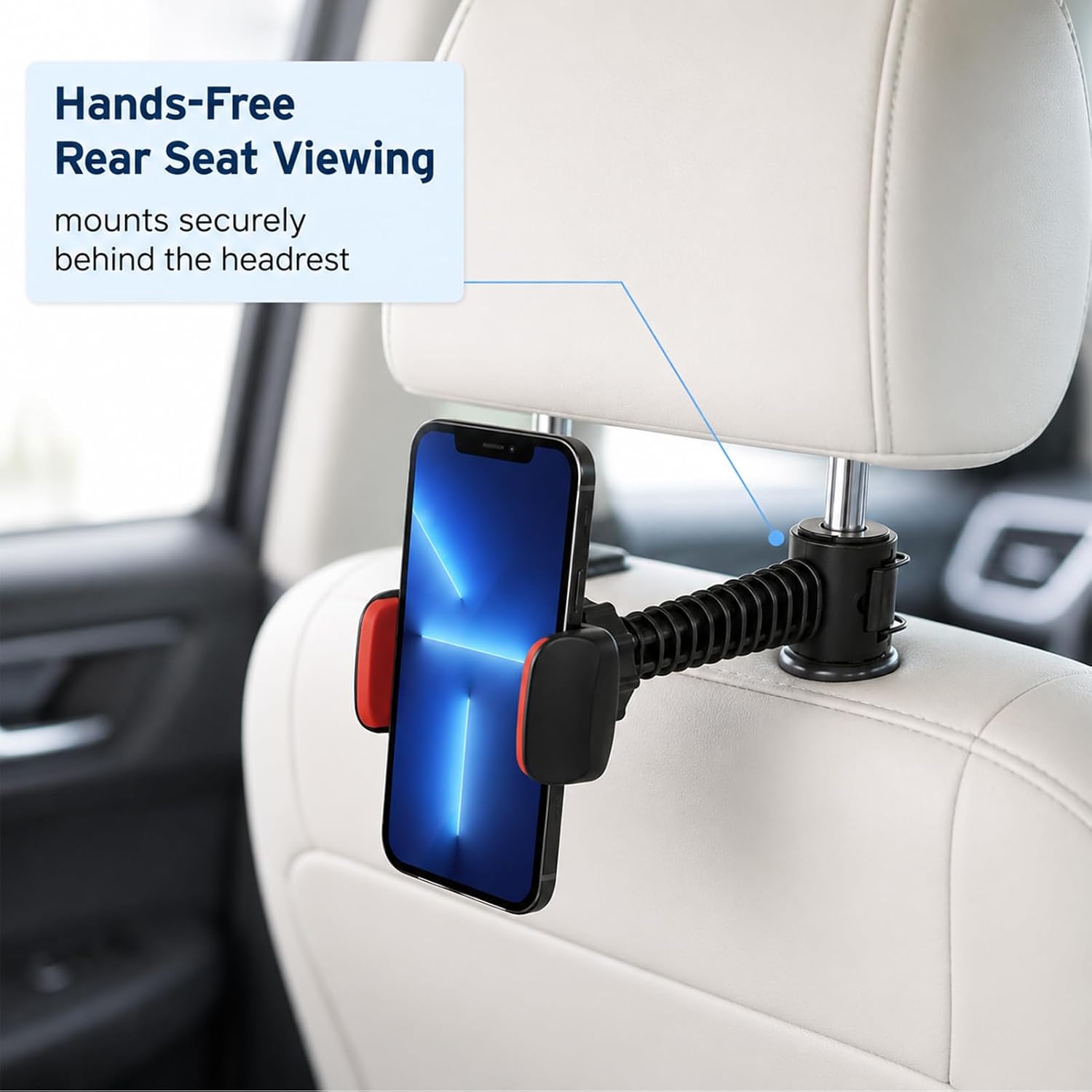 Headrest Phone Holder, Car Back Seat Mount image 5