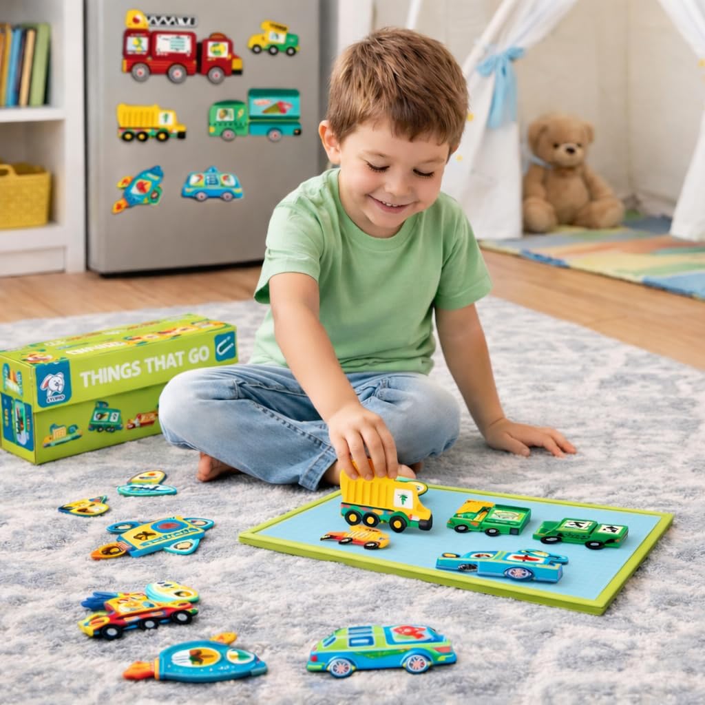 Storio Magnetic Things That Go Puzzle Box | Montessori Learning Toy for Kids 2–4 Years | Vehicle Theme Magnetic Educational Toy | Fun Magnetic Puzzle Game for Boys & Girls | STEM Toy for Toddlers-picture-17