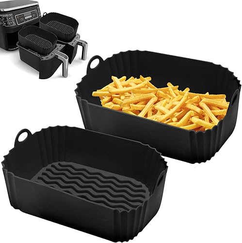Miniatura 1 de 2 ollas de silicona para freidora de aire, reutilizables, resistentes al calor, fácil limpieza, silicona para freidora de aire, accesorios para