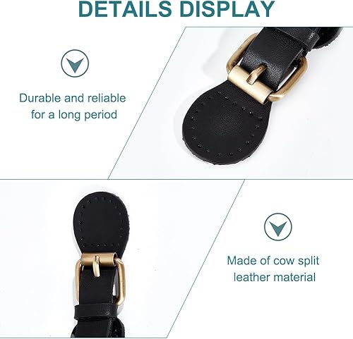 Miniatura 9 de WADORN 2 hebillas de cierre de palanca de piel sintética, cierre de lengüeta, cierre de piel sintética para coser en bolsas, hebillas de rodillo