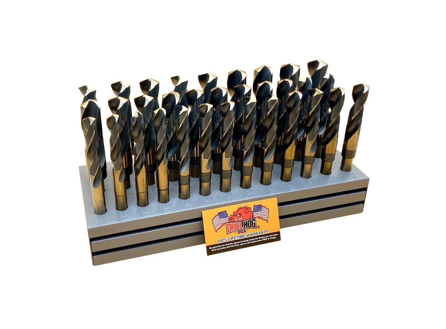 Drill Hog Silver & Deming Drill Bit Set Index 33 Pc 1/2-1"