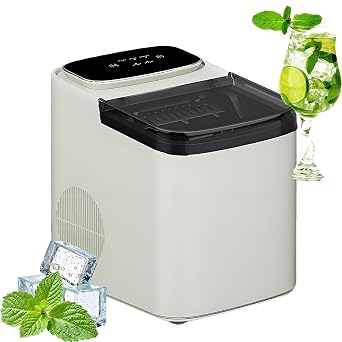 Countertop Ice Maker - Produces Chewable Pellet Nugget Ice - Compact Machine with Anti-Slip Base for Home Use