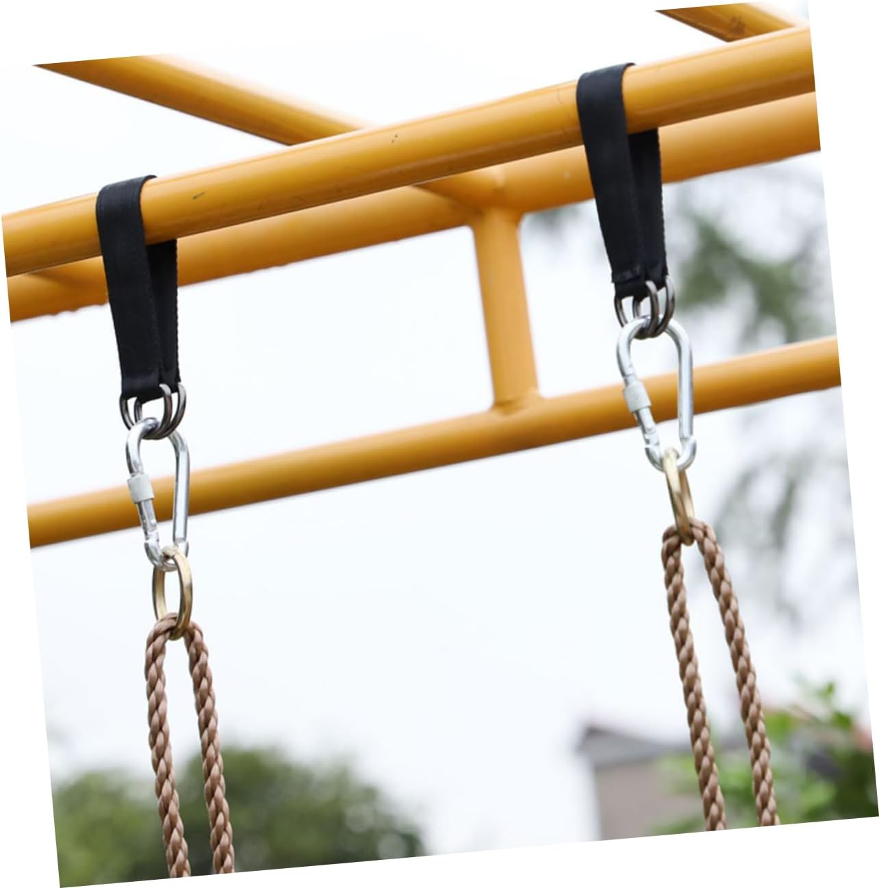 5pcs Hammock Fixed Straps with Stainless Steel Rings Durable Outdoor Swing Hanging Straps for Trees Easy Installation Multipurpose Use Reliable Material