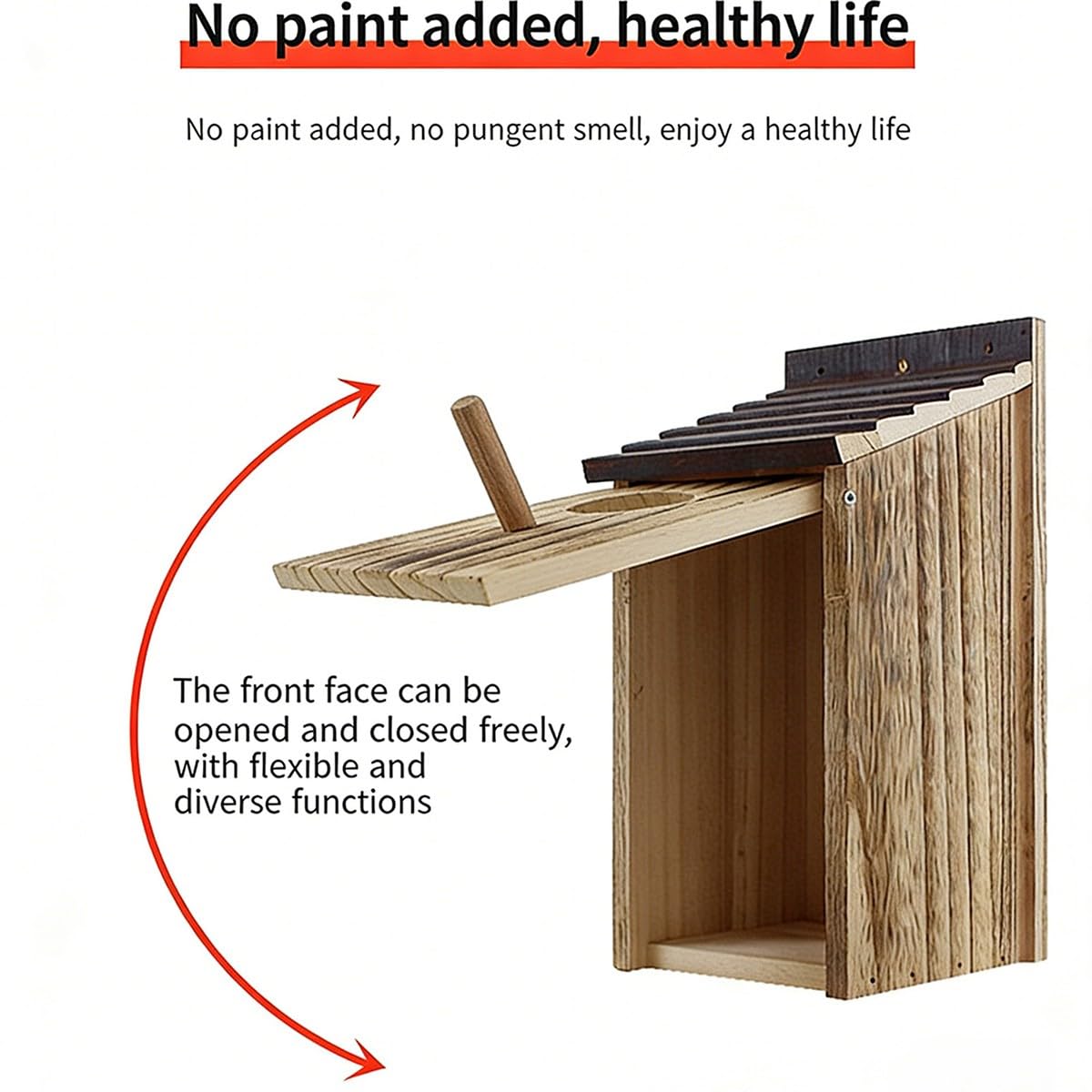 Casetta per Uccelli Giardino Casetta in Legno Impermeabile Facile Installazione Adatta a Pettirossi Passeri Uso Anno Intero Protegge Nidi da Pioggia Calore Pannello Rimovibile per