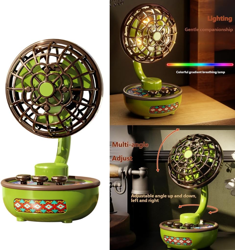 USB Rechargeable Desktop Fan With 3 Speed Settings For Home Office Enduring