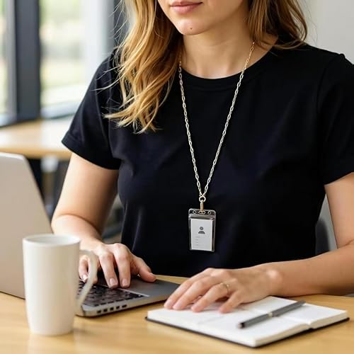 Miniatura 5 de Gold Chain Necklace Lanyards for ID Badges Stylish Key Lanyard for Women Lanyards for Badge Holder