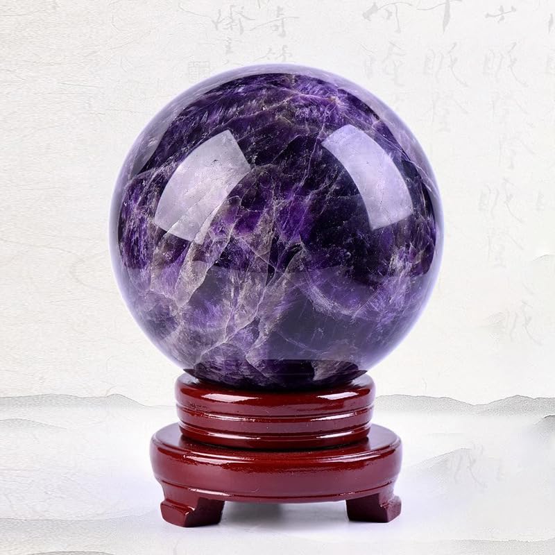 Boule de cristal d'améthyste contre le stress, purification de la maison 80mm - 3
