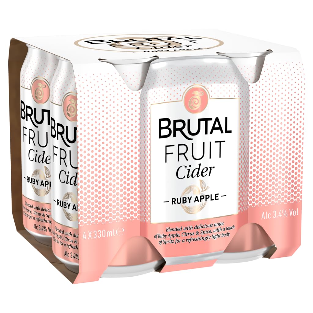 Brutal Fruit Ruby Apple Cider, 4 x 330ml