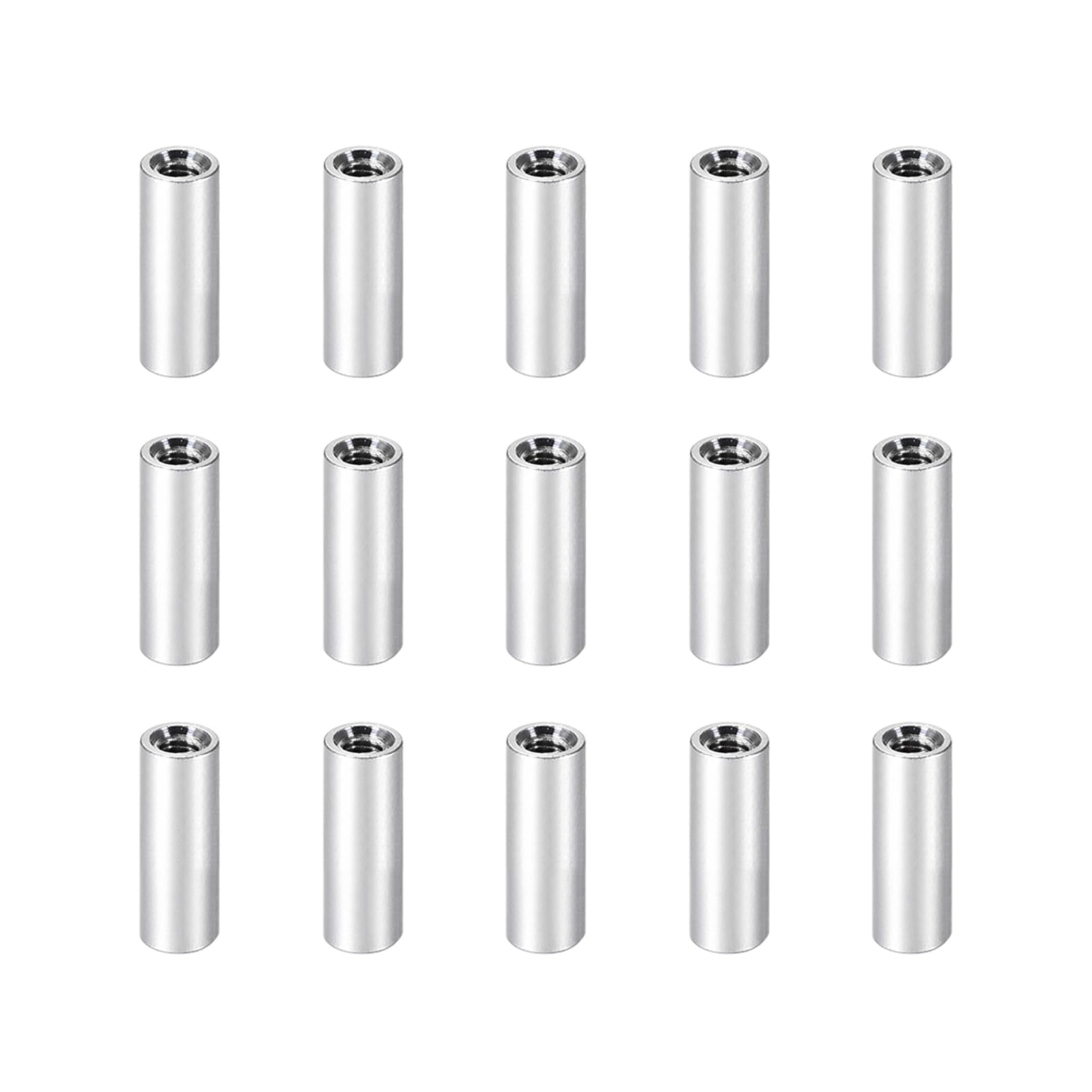 YOKIVE 15 Pcs Standoff Spacer, Aluminum Round Straight Spacer, Silver, 15mm