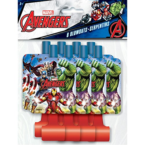 Unique Avengers Birthday Party Supplies Bundle Pack For 16 Includes Lunch Plates, Napkins, Cups, Table Cover, Blowouts #TOP5