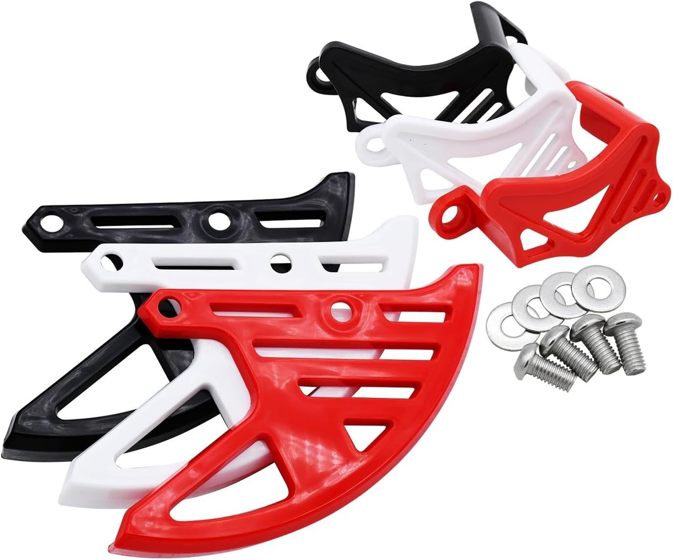Rear Brake Disc Cover Caliper Guard Protection Compatible with CR CRF 125R 250R 450R 250X 450X 250RX 450RX 450L Dirt Bike Universal(Red Set)