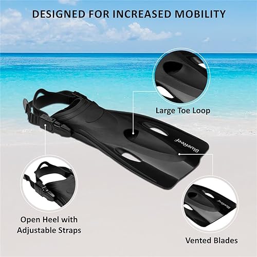 Miniatura 7 de Dreamers - Juego de máscara de esnórquel para niños, incluye máscara Dreamer Kids, esnórquel seco Cortes Kids, aletas Bay Kids, bolsa de malla,