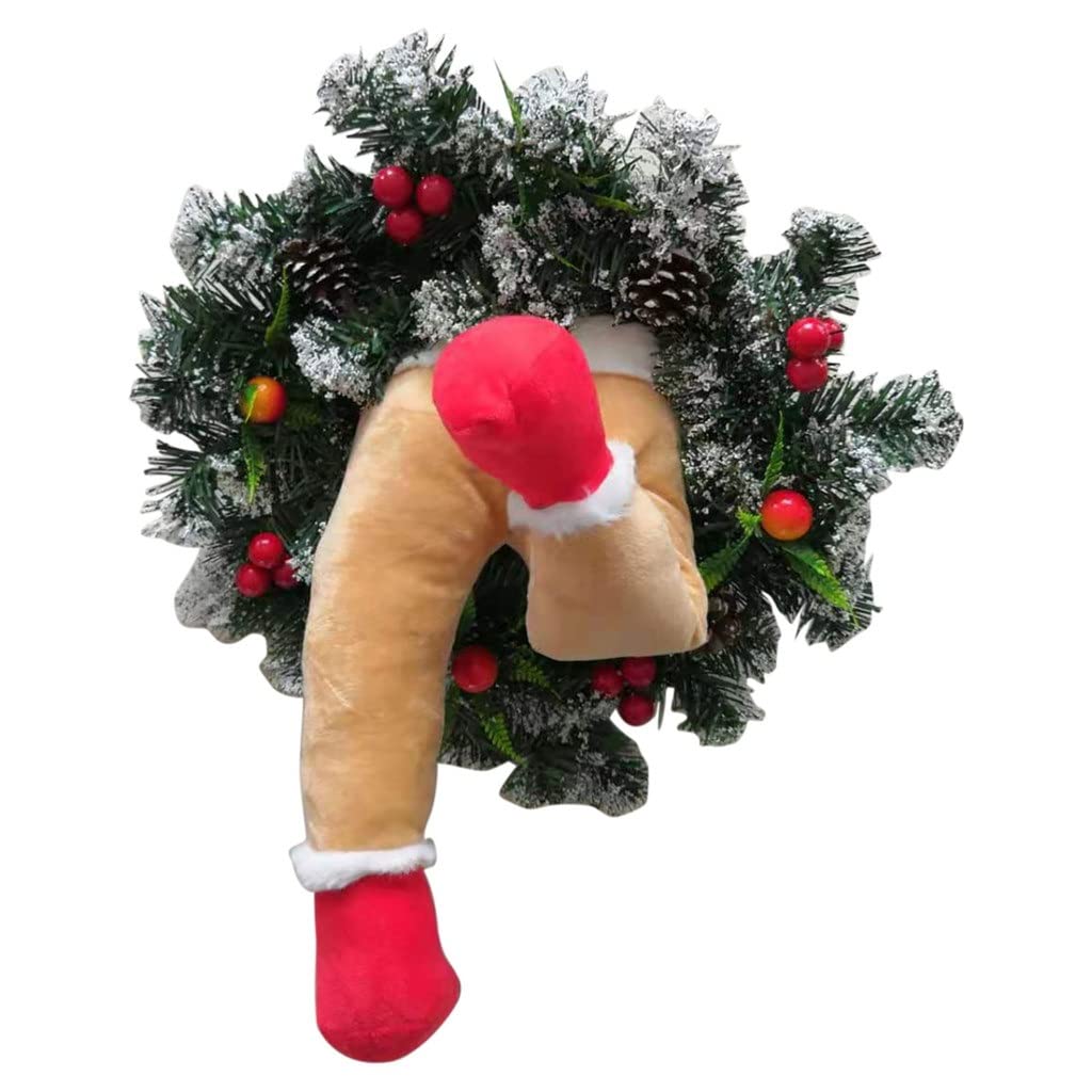 Couronne de Noël durable pour porte - Décoration en toile de jute anti-chute d'aiguilles