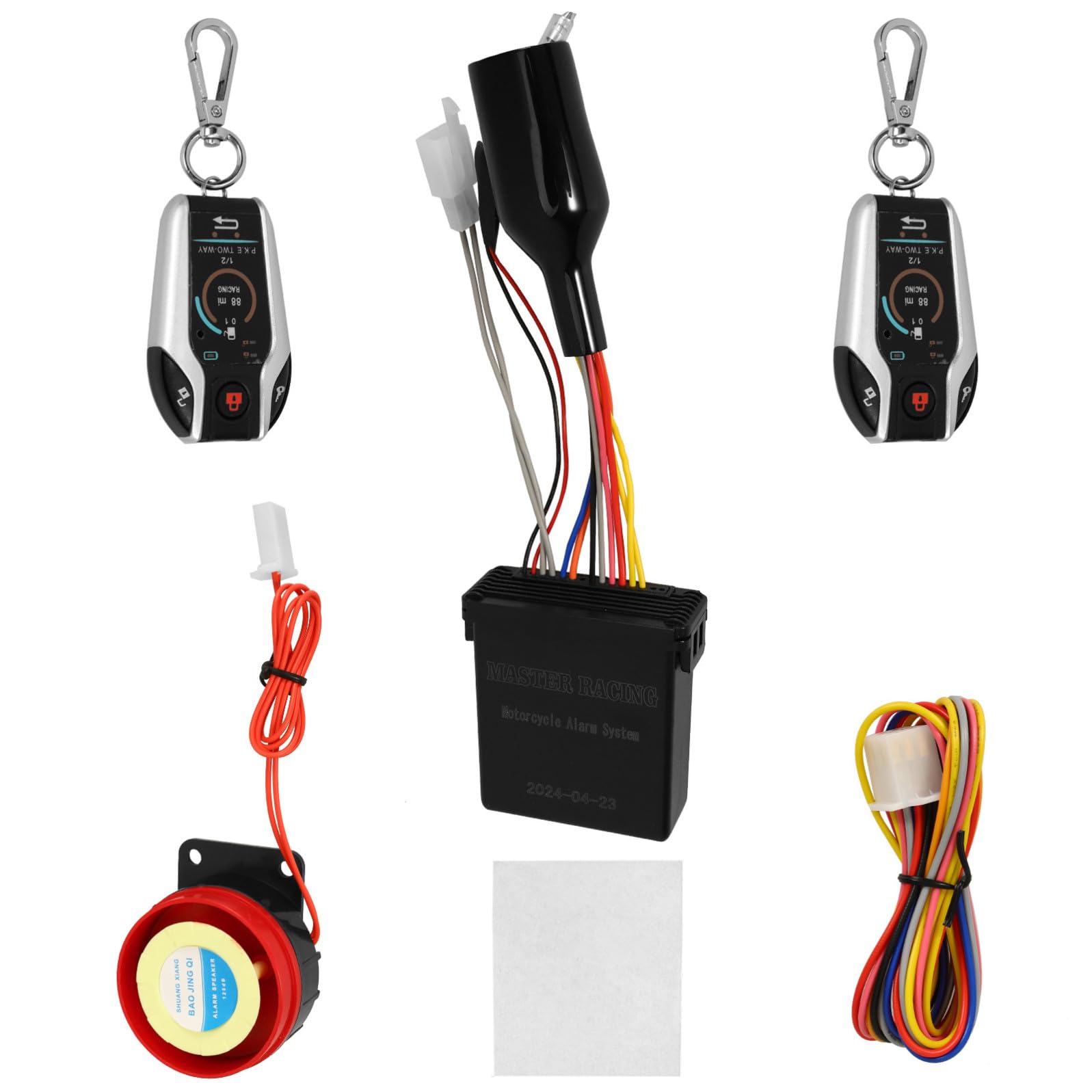 Allarme per Moto con Blocco Automatico, Telecomando Incluso, Resistente alle Intemperie, Kit Sicurezza per Motociclette con Funzione Accensione e Spegnimento