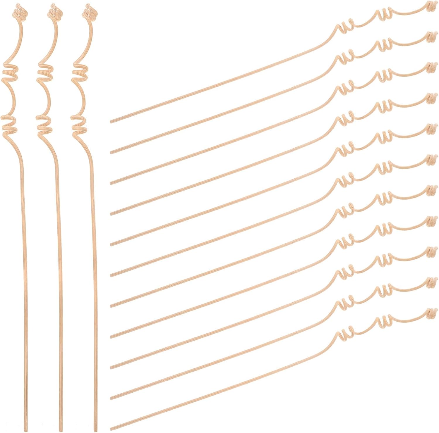 Operitacx 20Pcs Aromatherapy Diffuser Sticks Refill:10" Wood Spiral Sticks for Room Scent & Essential Oil - Air Freshener Diffuser Reeds for Home Office