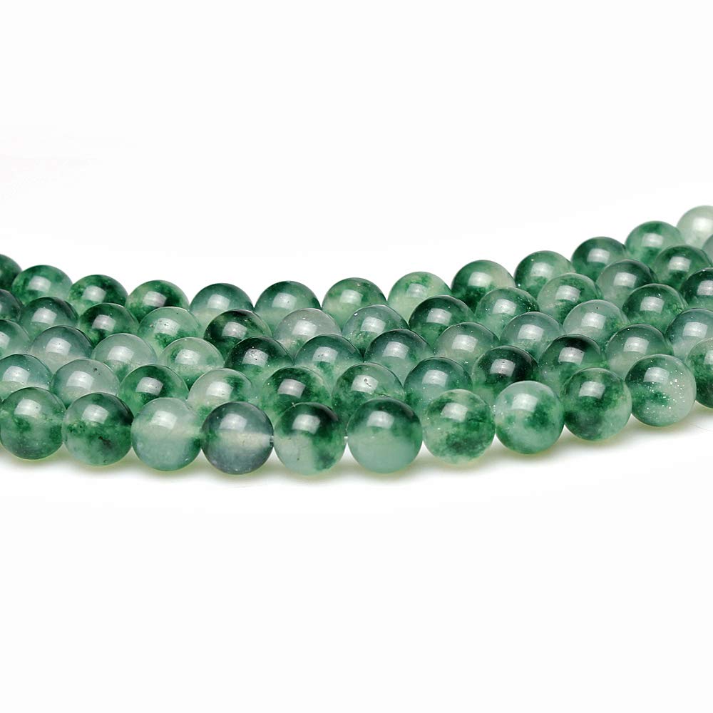 MJDCB Round Stone Beads 8mm Moss Jade Loose Gemstone Beads for Jewelry Making Bracelet Necklace 43pcs - Image 4