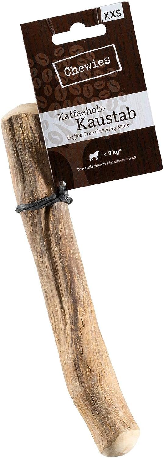 Chewies Kau-Knochen Hunde-Spielzeug aus Kaffeeholz, 100% natürliches Hundezubehör, Kauspielzeug Hund bis 3kg, Kaustab Größe XXS