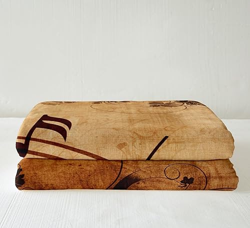 Miniatura 4 de Manfei Musical Throw Blanket Retro Musical Notes Print Bed Blanket for Kids Boys Girls Room Decor, Music Theme Blanket for Couch Sofa, Soft and