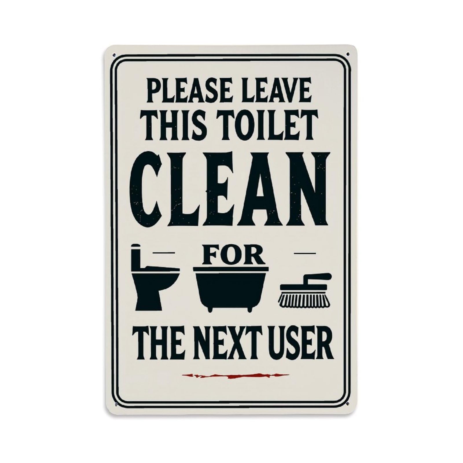 Jdyaojiesheng Vintage Please Leave Toilet Clean For Next User Tin Sign Retro Metal Wall Decor Metal Poster, Home Bar Garage Farmhouse Cafe Wall Art Decoration 8X12inches