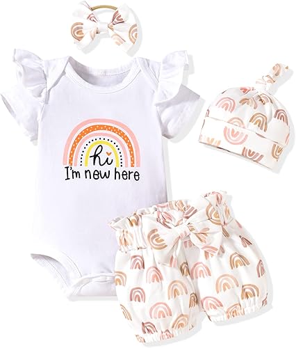 Aalizzwell Conjunto de pantalones cortos para bebé recién nacido para el verano