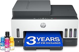 Smart Tank 7605 All in One Printer | Perfect for Home | Colour | Wireless, Ethernet | Print, Scan, Copy, Fax | Refillable, Includes up to 3 Years of Ink | 2-Sided Printing | Document Feeder