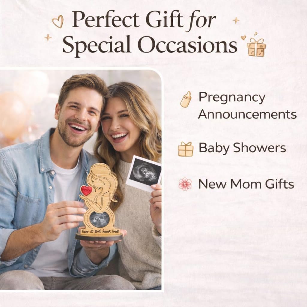 The Baby First Box Baby Ultrasound Photo Frame Sonogram Picture Frame Pregnancy Gift Baby Announcement Keepsake for Couples New Moms Dads (Ultrasound Picture Frame 01)