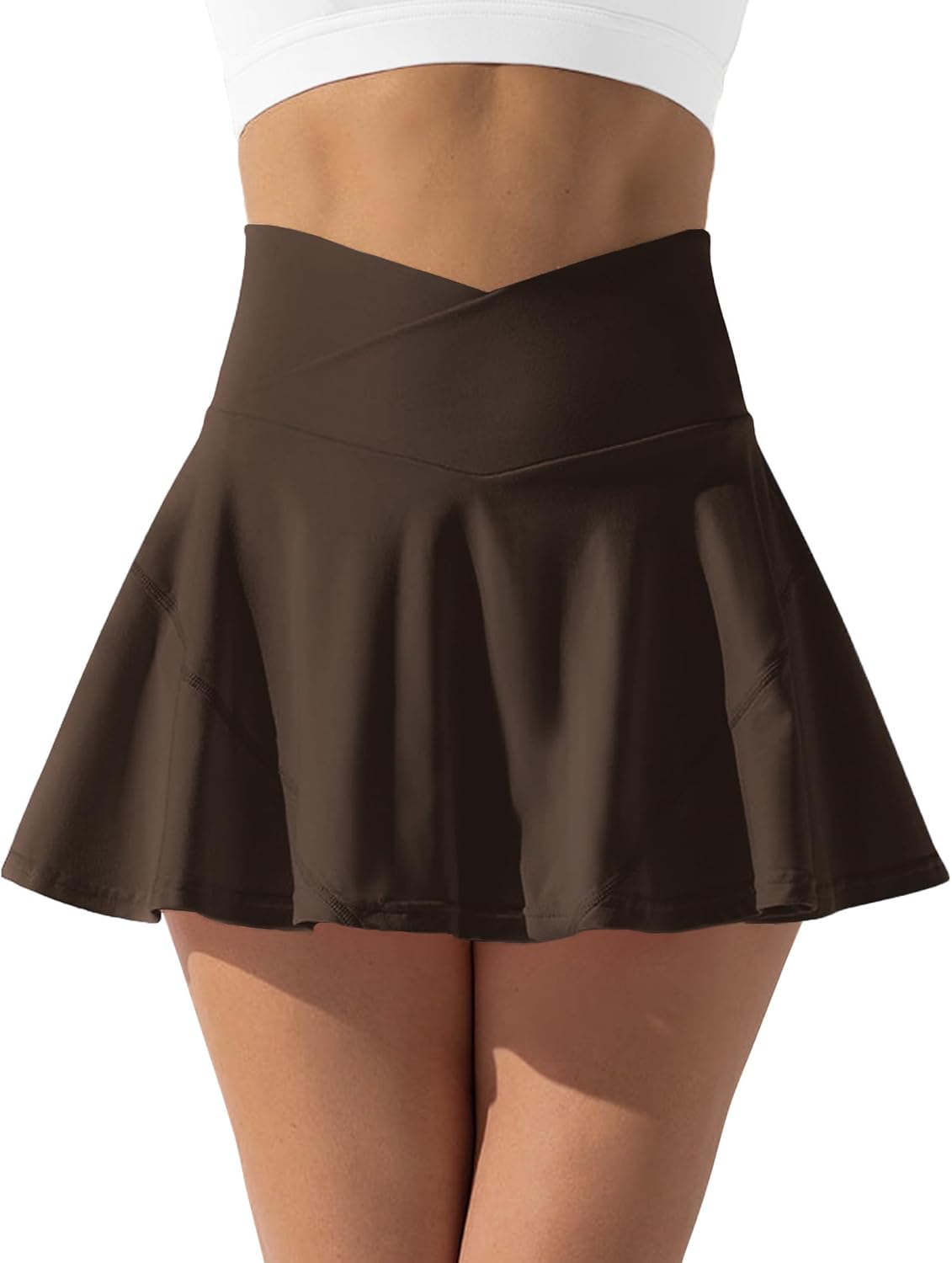 Tennis Skirt for Women High Waisted Golf Skirts with Pockets Shorts Crossover Athletic Pleated Skorts - Image 2