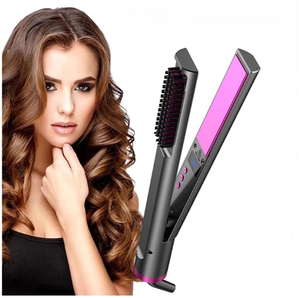 Professional Hair Straightener with LCD Display Flat Iron Negative Ion Infrared Hair Straighting Iron Hair Care for Woman