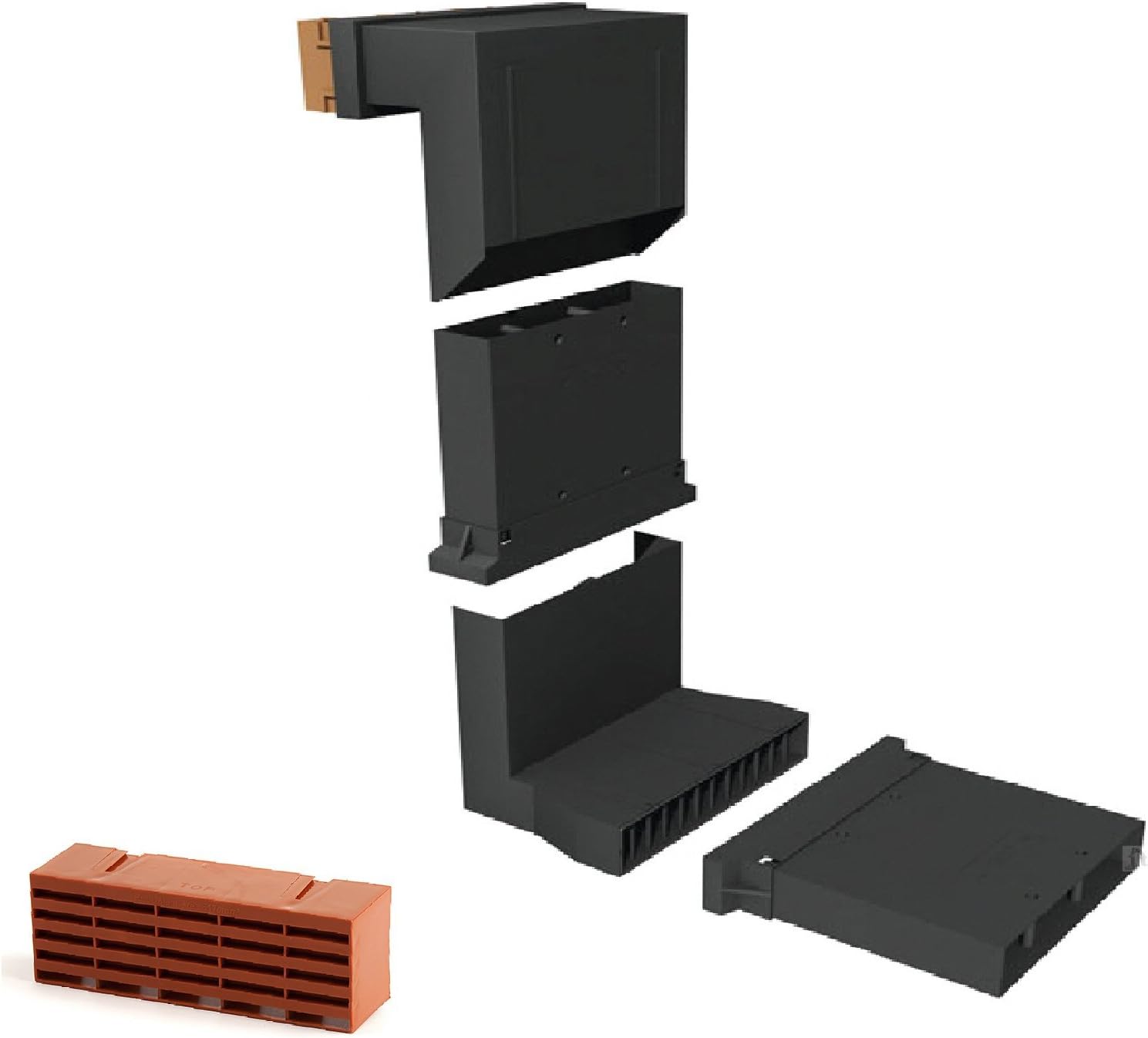 Telescopic Underfloor Cavity Vent With Extension Sleeves Air Brick Terracotta