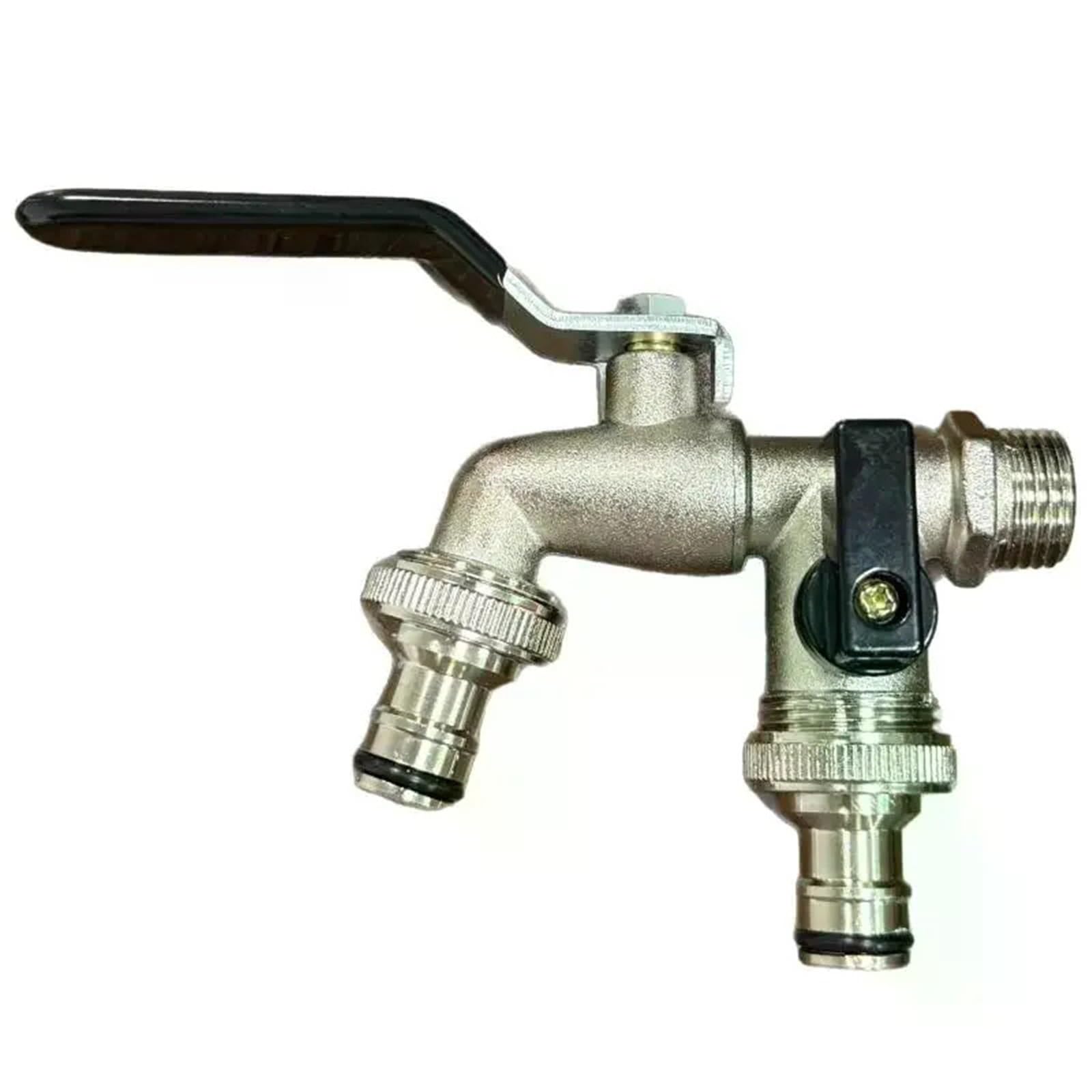 Adattatore for Serbatoio IBC Connettore for Tubo da Giardino da 1/2 3/4 Pollici 2 uscite(Blu)