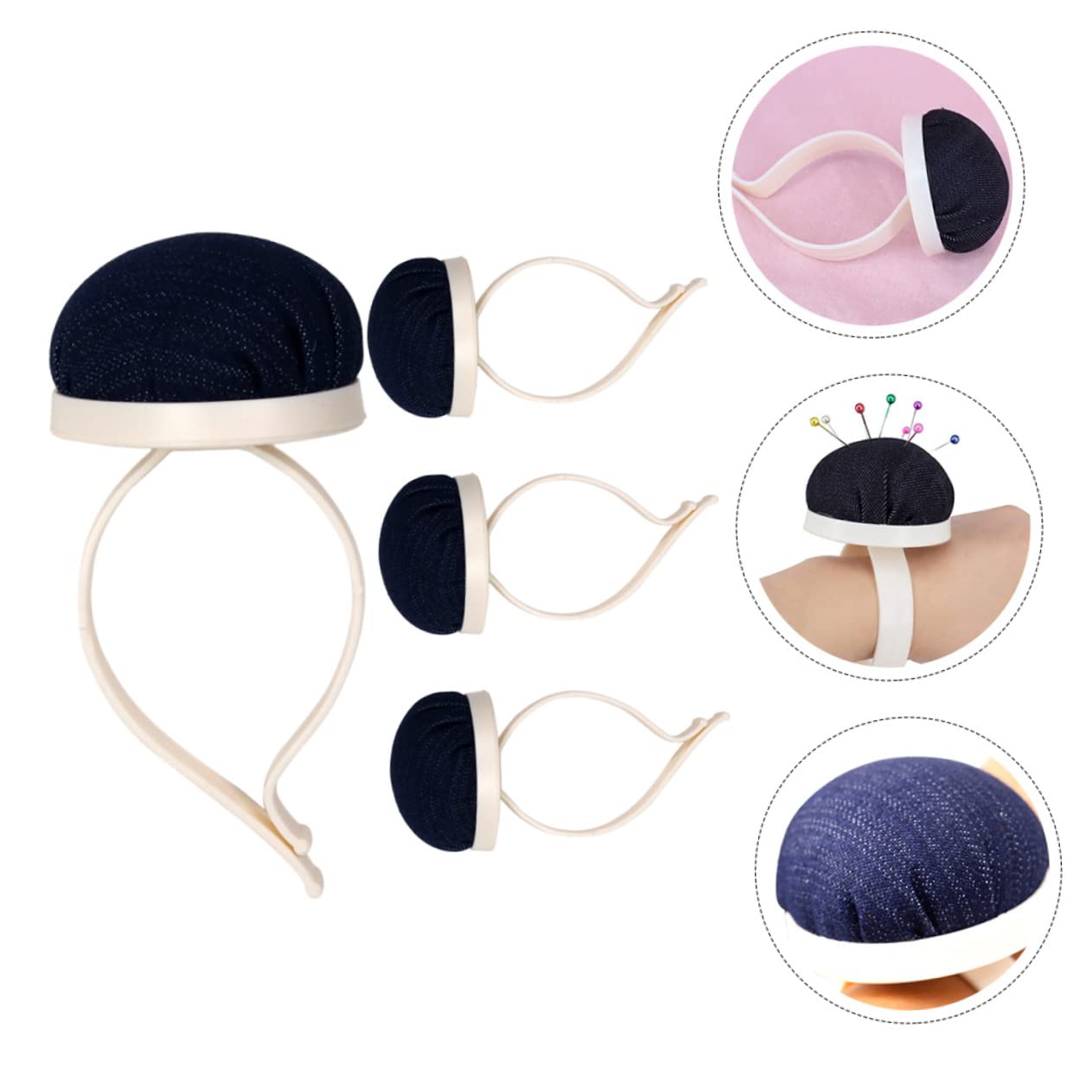 STOBOK 3 Sätze Handgelenk-pin-Tasche Machen Nadelkissen Nähen Basteln Stifte Sticken Zubehör Stickzubehör Uhrenarmbänder Nadelhalter Nähen Quiltnadelhalter Zum Nähen Polyester 4 Stück * 3