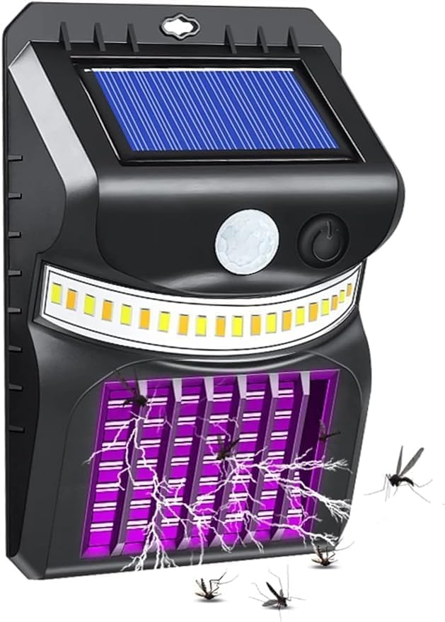 Solar Bug Zapper 2 in 1 with Motion Sensor Wall Mount Lamp, Mosquito Zapper Mosquito Killer Light Waterproof Fly Trap Insect Killer