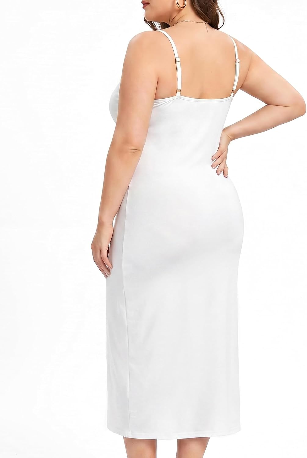 Plus Size Full Slip Dress for Women Adjustable Straps Under Dress Slip, Cami Dress for Soft Nightgown Sleepwear